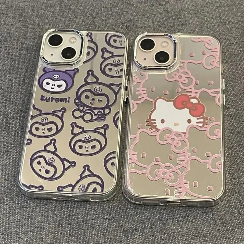 Hello Kitty Kuromi Electroplated Silver Phone Case