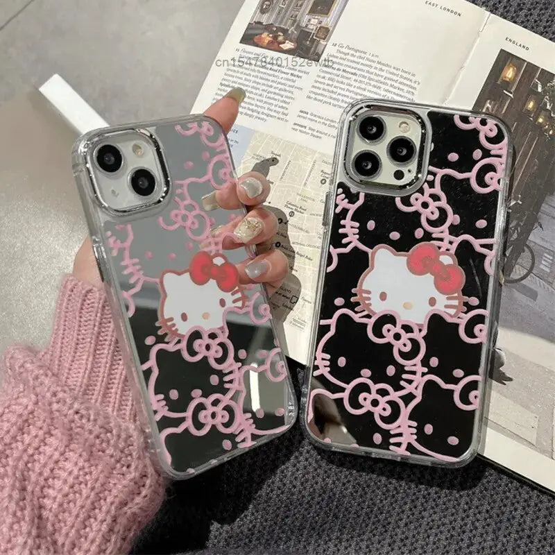 Hello Kitty Kuromi Electroplated Silver Phone Case